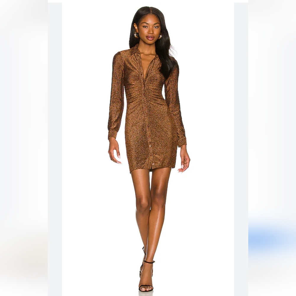 $110 A S T R The Label Minivestido Ambel Long-Sleeve Dress Stretch X Rev…